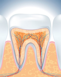 A tooth with the facebook logo on it.